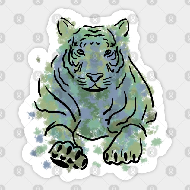 Watercolor tiger Sticker by Antiope